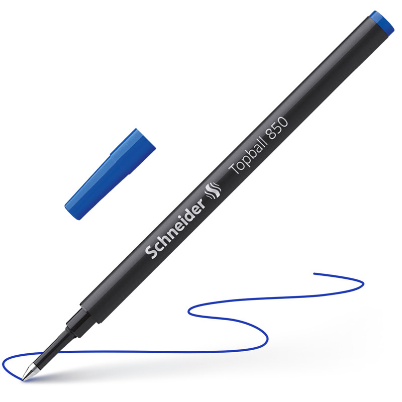 Стержень для роллера Schneider Topball 850, длина 110 мм, пишущий узел 0,5 - 0.7 мм, линия письма 0.5 мм, длина письма до 1000 метров, цвет чернил синий