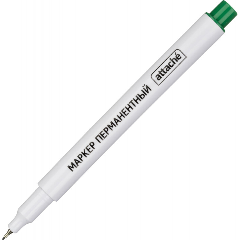 Маркер перманентный ATTACHE, игольчатый пишущий узел 0.5 мм, цвет чернил зелёный