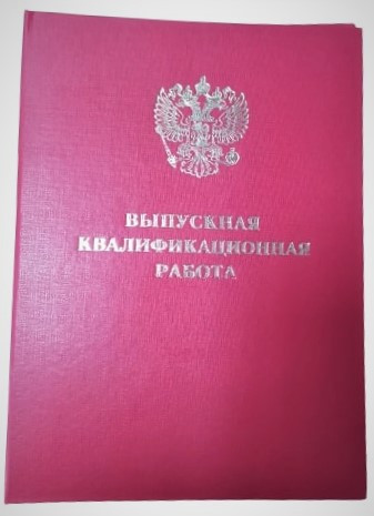 Папка "Выпускная квалификационная работа" с гребешком, завязками, с тремя отверстиями, бумвинил, жесткая обложка, с гербом, цвет красный