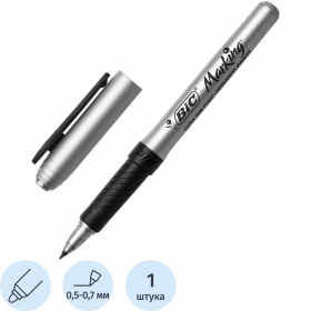 Маркер перманентный BIC Intensity Ultra Fine, тонкий пишущий узел 0,8 мм, ширина линии 0.7 мм, чернила на спиртовой основе, цвет чернил черный, BIC 8290801