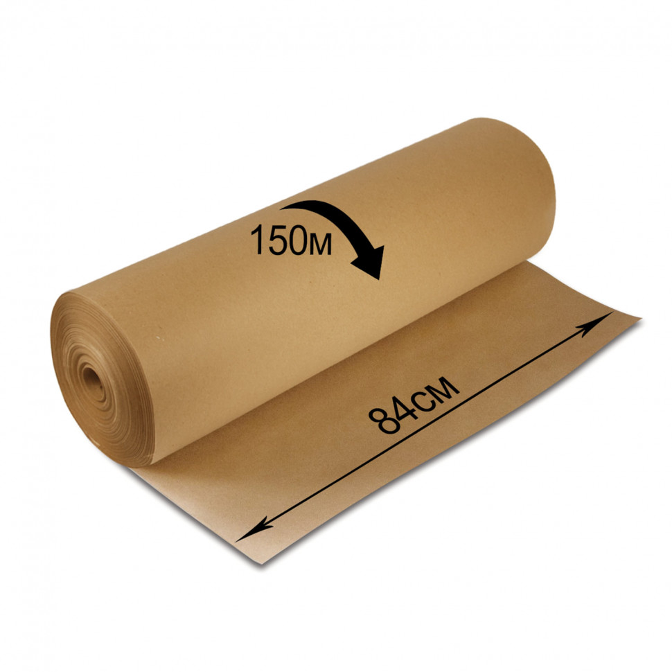 Крафт-бумага, рулон 840 мм x 150 м, плотность 78 г/м2, Марка А