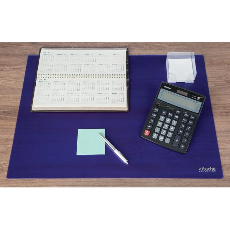 Коврик настольный Attache Selection 47,5 x 66 см прозрачный синий, 2808-501