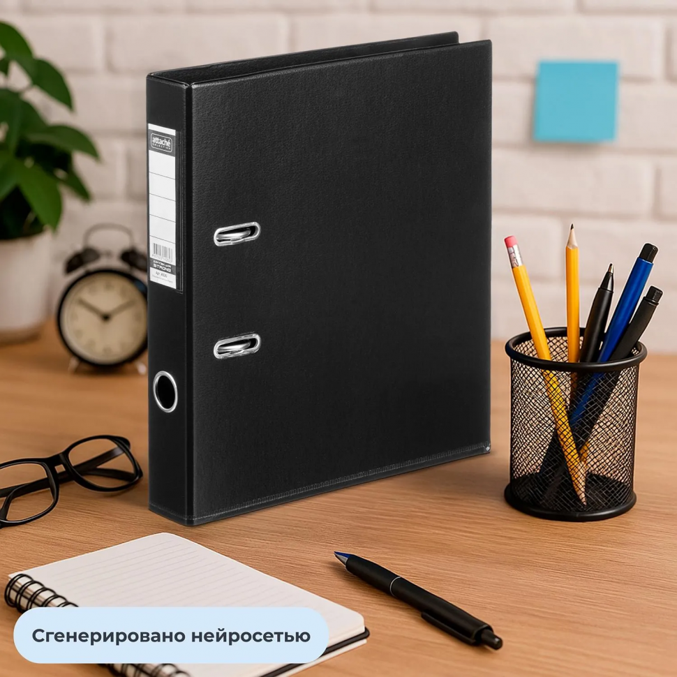 Папка-регистратор Bantex/Attache Selection, корешок 50 мм, двустороннее покрытие ПВХ, цвет черный, 1451-10