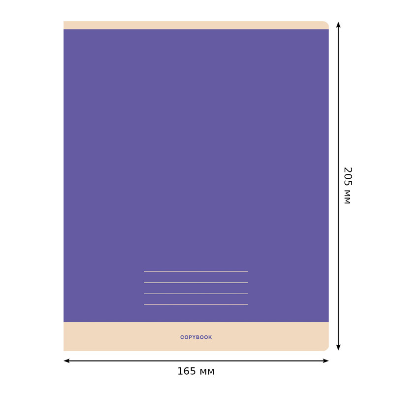Тетрадь 96 листов А5, линия BG "Monocolor. Simple"