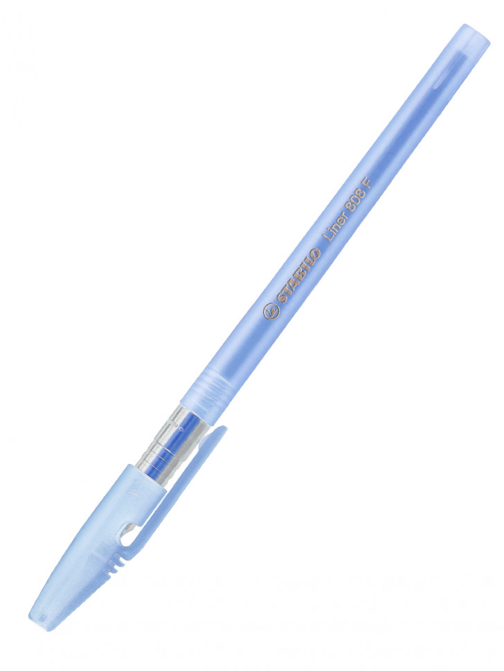 Ручка шариковая STABILO Liner 808 F, толщина линии 0.38 мм, длина письма 2400 м, цвет корпуса дымчатый, масляные чернила, цвет чернил синий, Stabilo 808FT5041