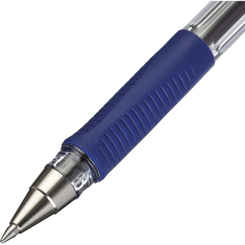 Ручка шариковая PILOT BPS-GP-F, масляные чернила, корпус прозрачный, пишущий узел 0,7 мм, линия письма 0,22 мм, длина письма 1300 м, цвет чернил синий