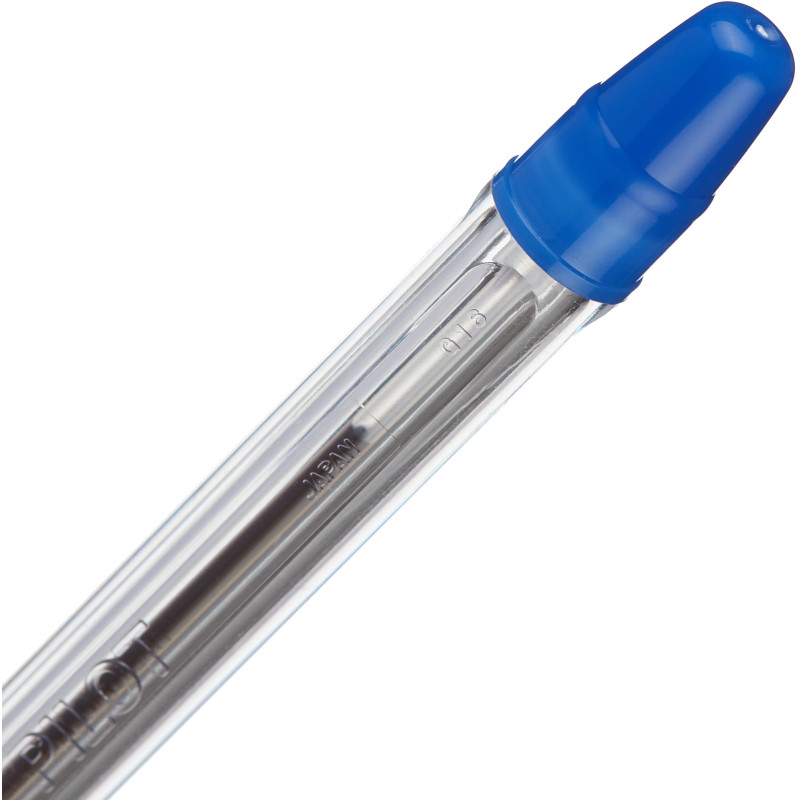 Ручка шариковая PILOT BPS-GP-F, масляные чернила, корпус прозрачный, пишущий узел 0,7 мм, линия письма 0,22 мм, длина письма 1300 м, цвет чернил синий