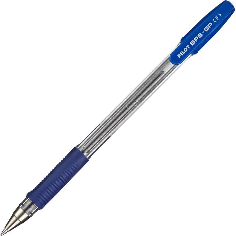 Ручка шариковая PILOT BPS-GP-F, масляные чернила, корпус прозрачный, пишущий узел 0,7 мм, линия письма 0,22 мм, длина письма 1300 м, цвет чернил синий
