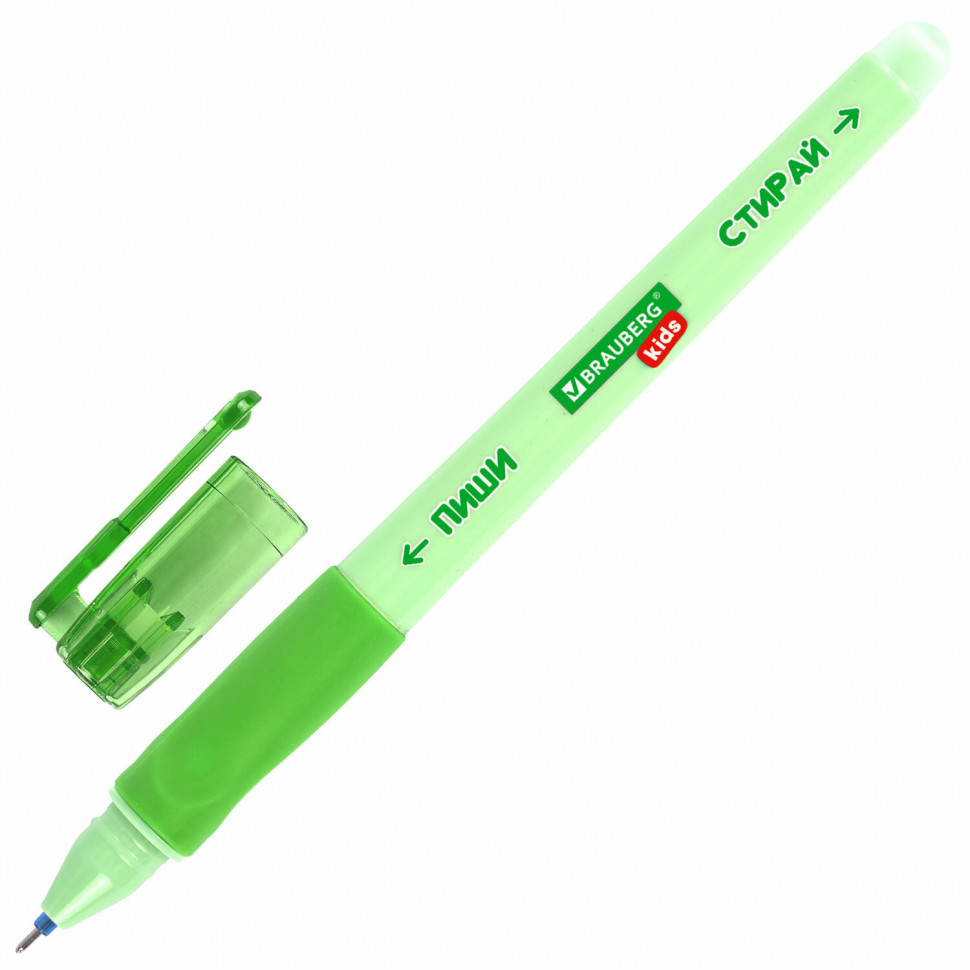 Ручка стираемая гелевая с эргономичным грипом BRAUBERG KIDS "RESTART COLOR", игольчатый пишущий узел 0,5 мм, линия 0,35 мм, цвет чернил синий, 144097