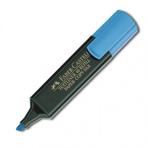 Текстовыделитель заправляемый Faber-Castell  клиновидный наконечник 1-5 мм, цвет синий, FC154851