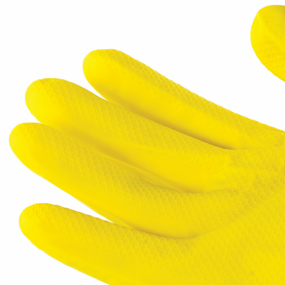 Перчатки хозяйственные латексные Офисмаг/ЛАЙМА/OfficeClean, с х/б напылением, размер М (средний)