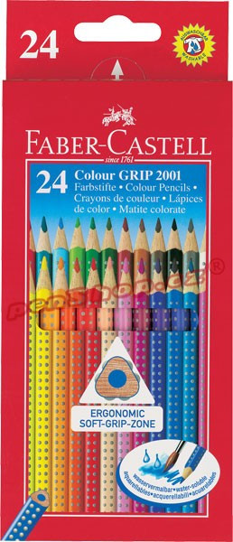 Карандаши акварельные Faber-Castell GRIP 24 цветов, FC112424