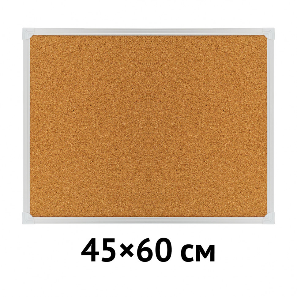 Доска пробковая OfficeSpace 45 x 60 см, алюминиевая рама