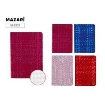 Блокнот на резинке Mazari PLAID, размер 7,5 х 10,2 см, 80 листов, внутренний блок в клетку, плотность бумаги 70 г/м2, Mazari M-8339