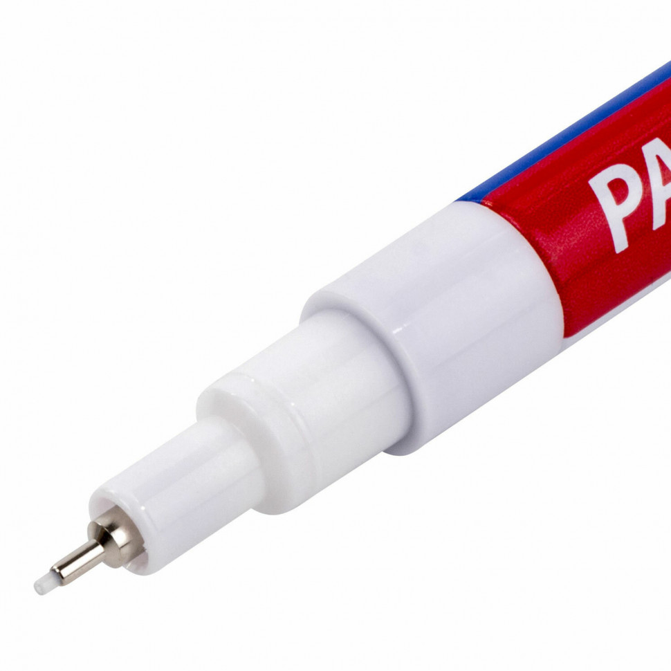 Маркер-краска лаковый Brauberg EXTRA (paint marker), игольчатый пишущий узел 1 мм, УСИЛЕННАЯ НИТРООСНОВА, цвет чернил белый, 151959