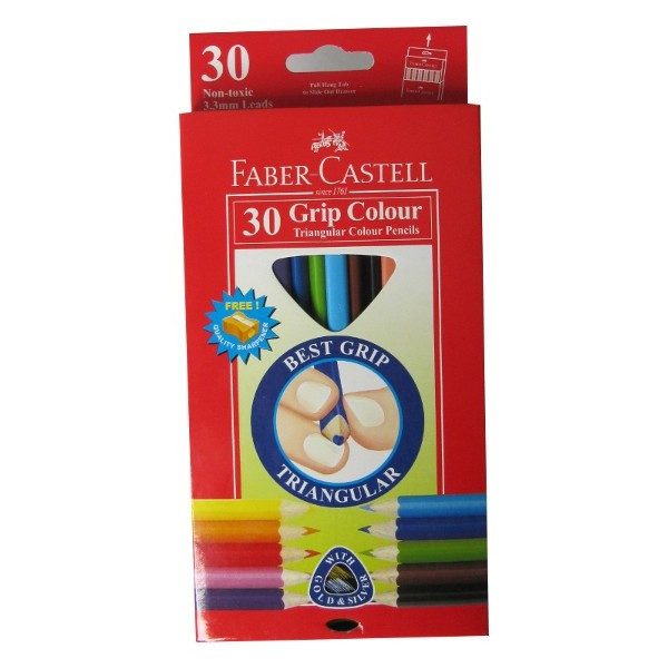 Карандаши цветные Faber-Castell JUNIOR GRIP 30 цветов, трехгранные, в картонной коробке, FC116530