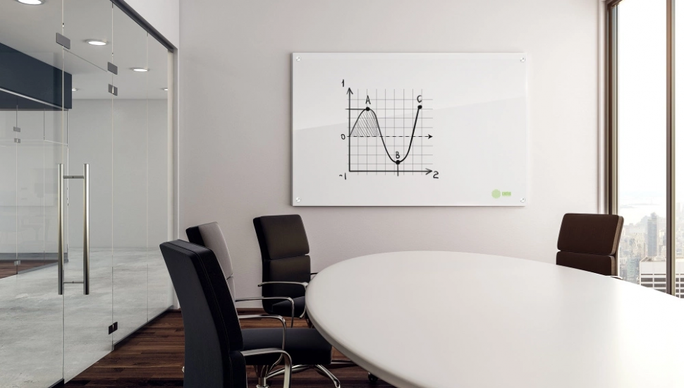 Доска стеклянная Cactus 65 x 100 см, сквозное крепление, цвет ультра белый