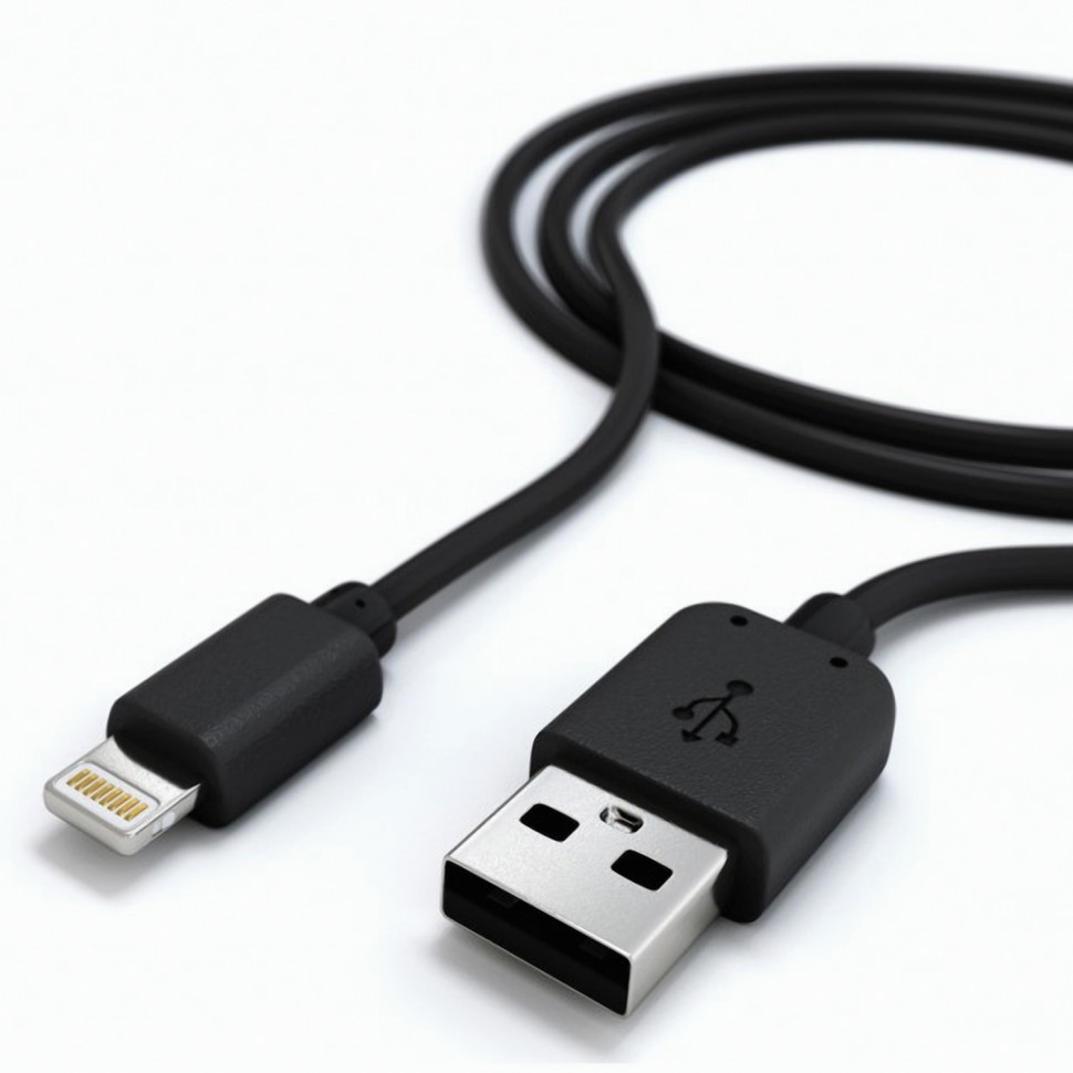 Зарядное устройство автомобильное RED LINE AC-1A с кабелем USB 8 pin для IPhone (iPad) 1м, 2 порта USB, выходной ток 1 А, черное, УТ000012245