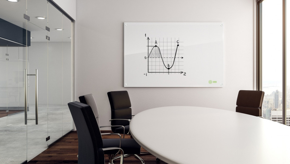 Доска стеклянная Cactus 90 x 120 см, сквозное крепление, цвет белый