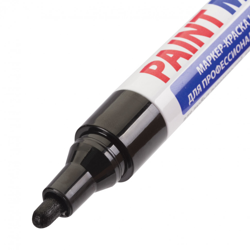 Маркер-краска лаковый (paint marker) BRAUBERG PROFESSIONAL PLUS, пишущий узел 4 мм, НИТРО-ОСНОВА, алюминиевый корпус, цвет чернил черный, 151445