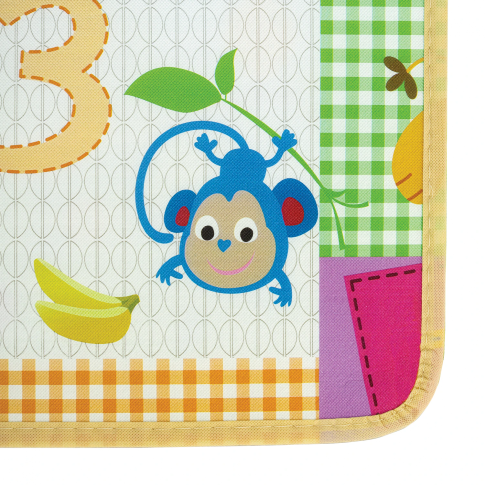 Детский складной коврик двусторонний BAMBOX BABY "Животные и цифры", размер 200 x 180 см, толщина 0,8 см, 666746