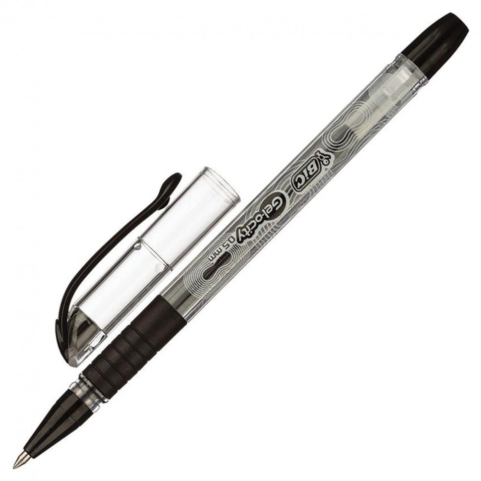 Ручка гелевая с грипом BIC Gelocity Stic, пишущий узел 0,5 мм, линия письма 0,29 мм, цвет чернил черный, CEL1010266