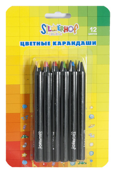 Карандаши цветные, Silwerhof Jumbo, 12 цветов, EMOTIONS CREATIVE