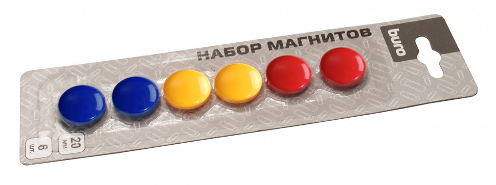 Магниты для доски 2 см, набор 6 штук, 3 цвета