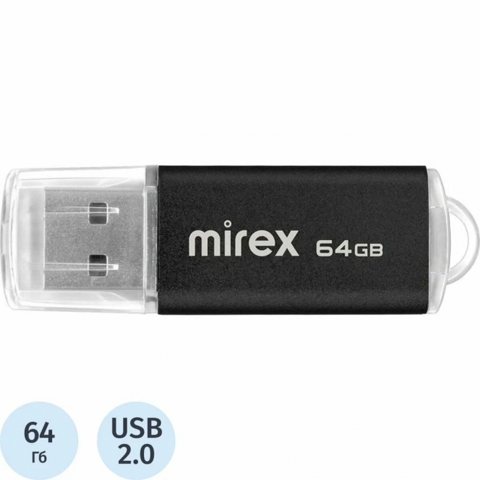 USB накопитель 64 Гб Mirex Unit, цвет черный, FMUUND64