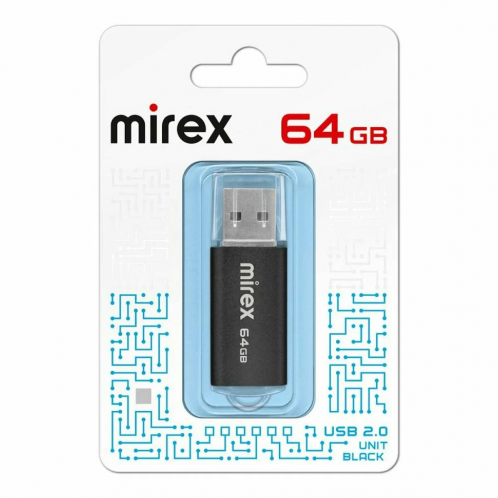 USB накопитель 64 Гб Mirex Unit, цвет черный, FMUUND64