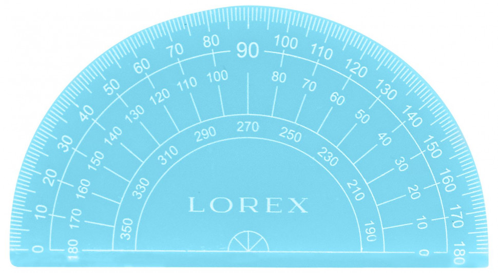 Набор LOREX COTTON CLOUD - линейка 15 см, транспортир 10 см, угольник 30/60 11 см, угольник 45/45 8 см, цвет ассорти