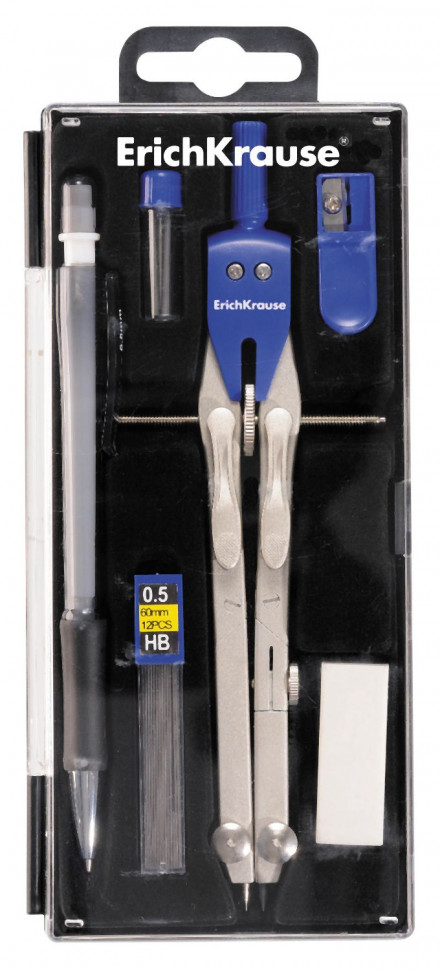 Готовальня ErichKrause® Unimax с циркулем 173 мм, 6 предметов, EK31534