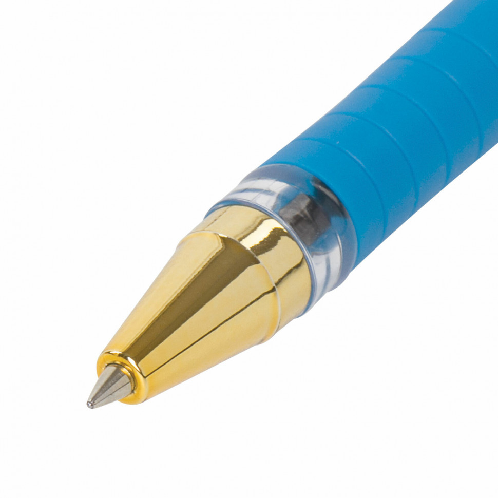 Ручка шариковая масляная с грипом BRAUBERG Model-XL GLD, пишущий узел 0,5 мм, линия письма 0,25 мм, цвет чернил синий, 143245