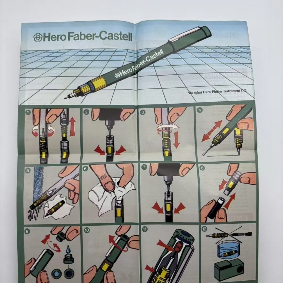 Набор рапидографов Faber-Castell Hero 0.3, 0.6 и 0.8 мм с тушью 15 мл и адаптерами для циркуля