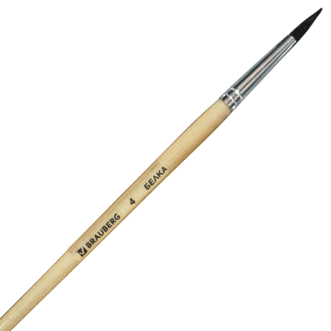 Кисть BRAUBERG белка, круглая, №4, 200181 
