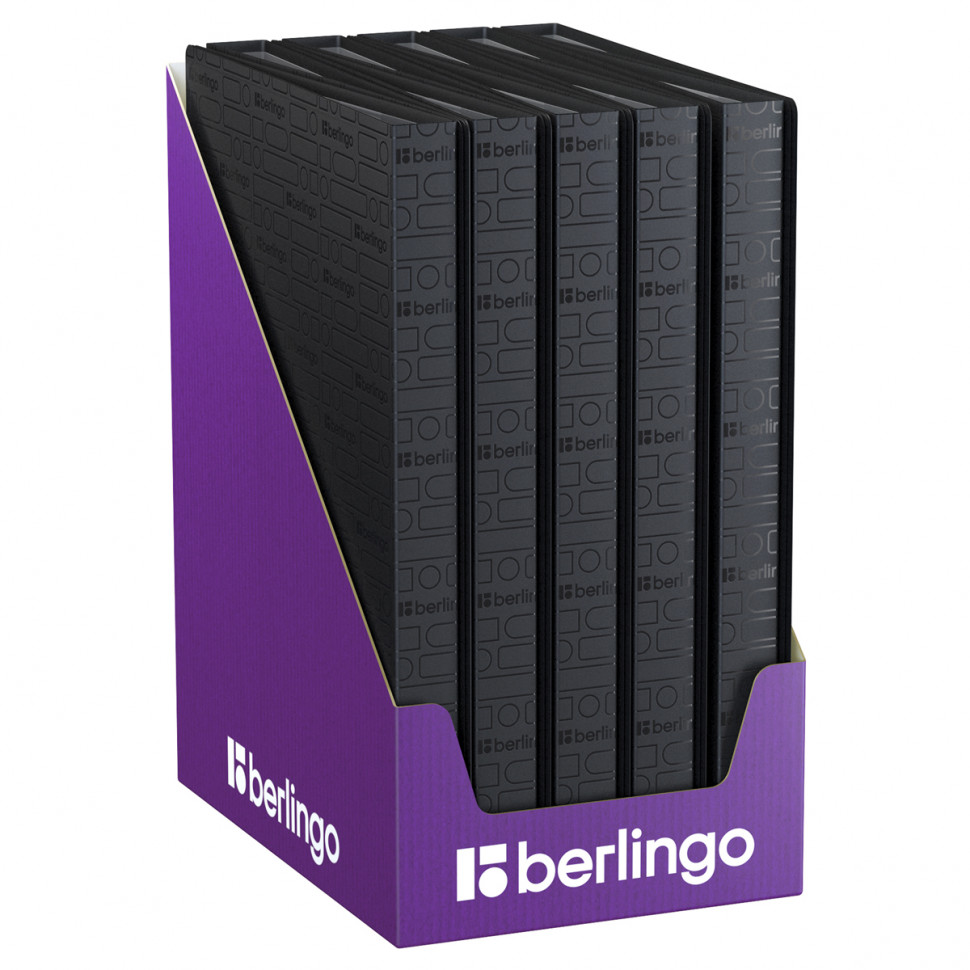 Папка 40 файлов Berlingo Your Way А4, корешок 24 мм, толщина пластика 600 мкм, с внутренним карманом, цвет черный