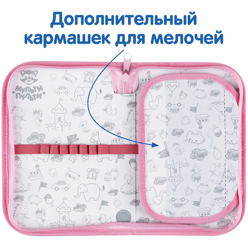 Пенал Мульти-Пульти "Lovely Owl", одно отделение, размер 200 х 130 мм, дополнительная секция, ткань