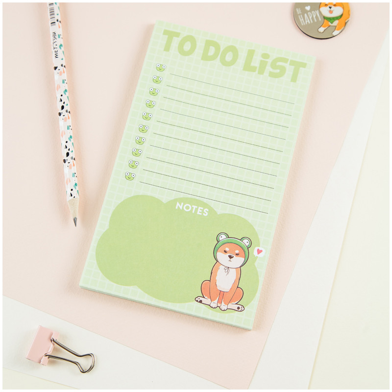 Блок для записей (To Do list) MESHU "Cute dog", размер 10 х 17 см, 50 листов, на склейке