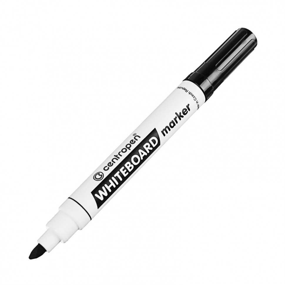 Маркер для белых досок Centropen WHITE BOARD, спиртовая основа, скошенный пишущий  узел 1 - 4,5 мм, цвет чернил черный, Centropen 8569