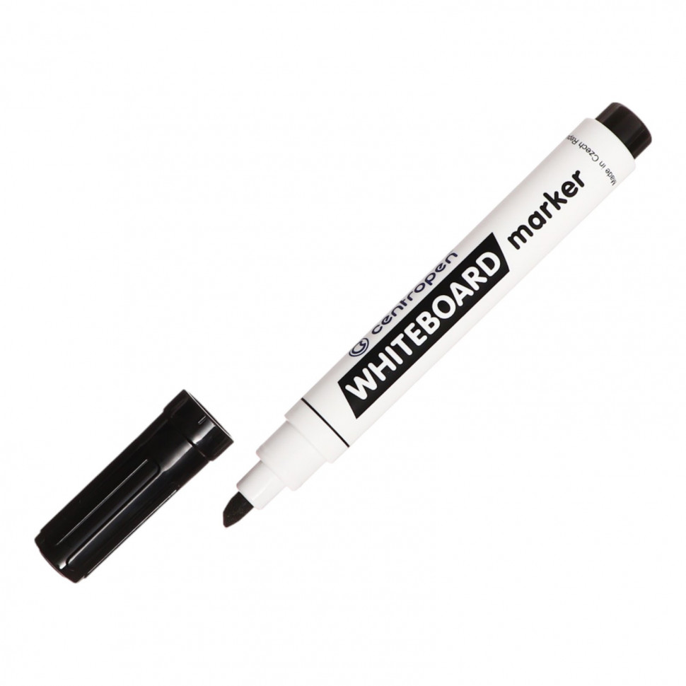 Маркер для белых досок Centropen WHITE BOARD, спиртовая основа, скошенный пишущий  узел 1 - 4,5 мм, цвет чернил черный, Centropen 8569