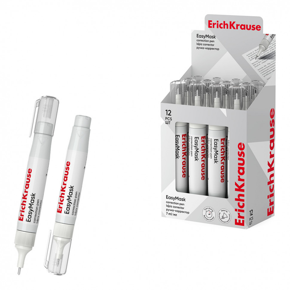 Ручка-корректор ERICH KRAUSE EasyMask, 7 мл, металлический наконечник, EK55989