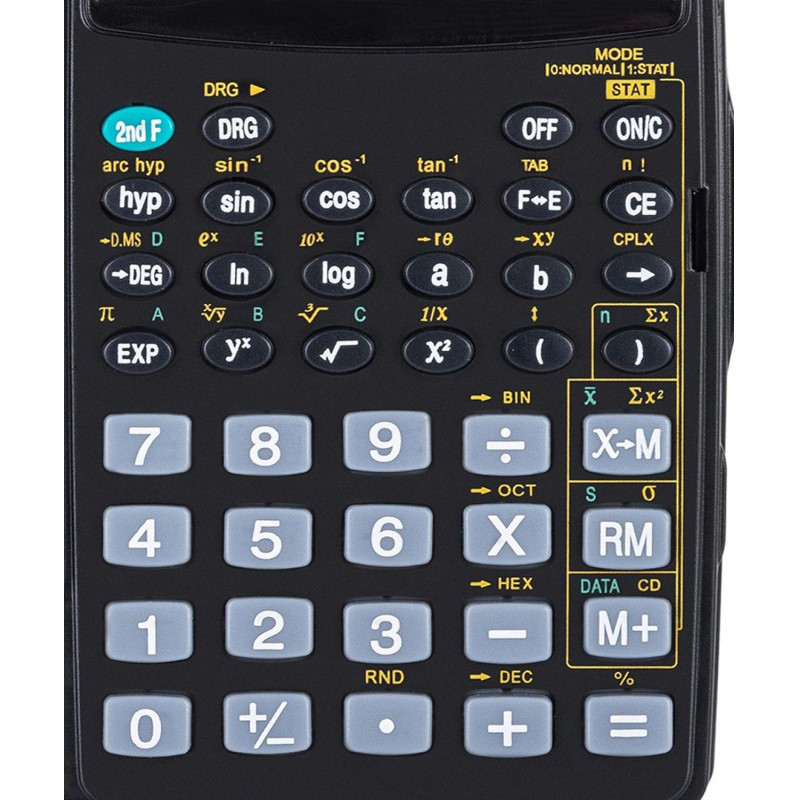 Калькулятор научный Deli E1711/Assistant AC-3105, питание от батареек, 56 функций, разрядность 8+2, размер 120 х 74 х 11 мм, цвет черный