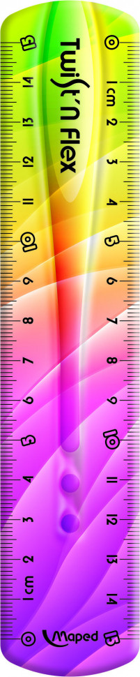 Линейка Maped TWIST'N FLEX PATTERNS 15 см гибкая непрозрачная, цвет ассорти, Maped 279115