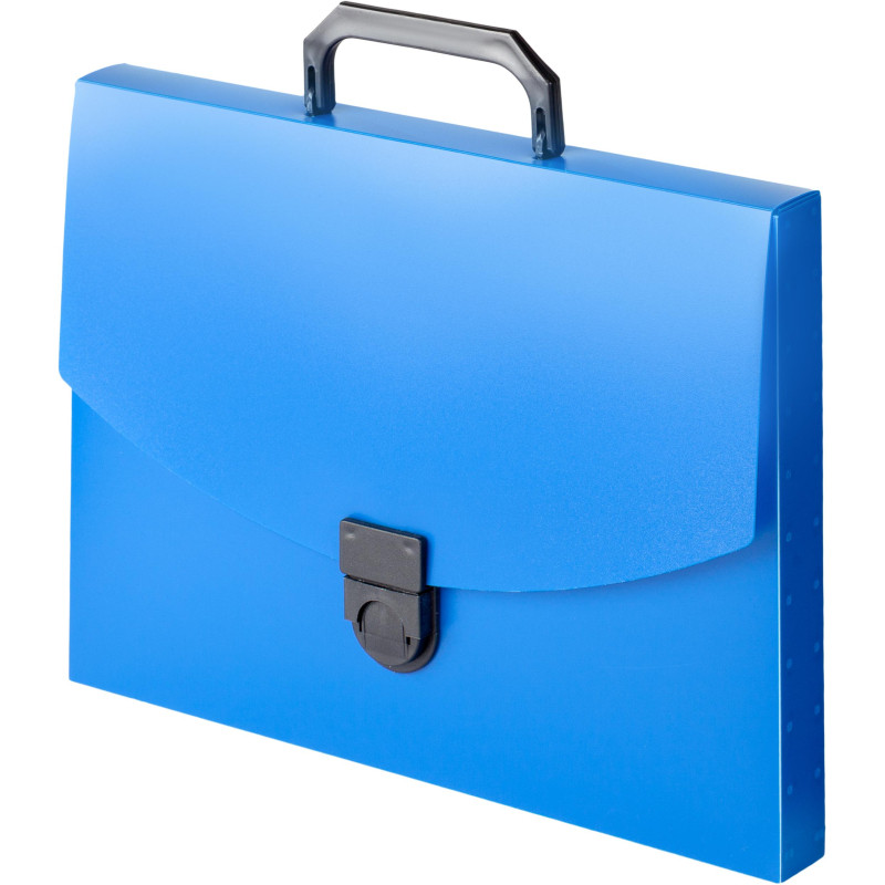 Папка-портфель пластиковая Attache A4, синяя, с замком, размер 240 x 317 x 30 мм