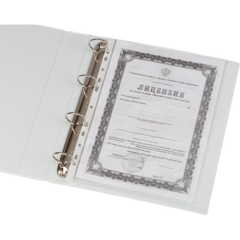 Папка-панорама на четырех кольцах BANTEX/Attache Selection, корешок 50 мм, цвет белый, 1205-07