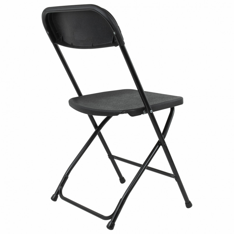 Стул складной BRABIX Golf CF-002, черный каркас, обивка пластик, цвет черный, 531563