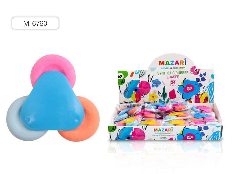 Ластик Mazari FORME фигурный с пластиковым держателем, синтетический каучук, Mazari M-6760