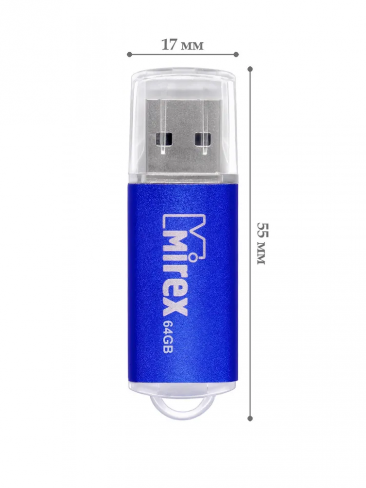 USB накопитель 64 Гб Mirex Unit, цвет синий, FMUAQU64