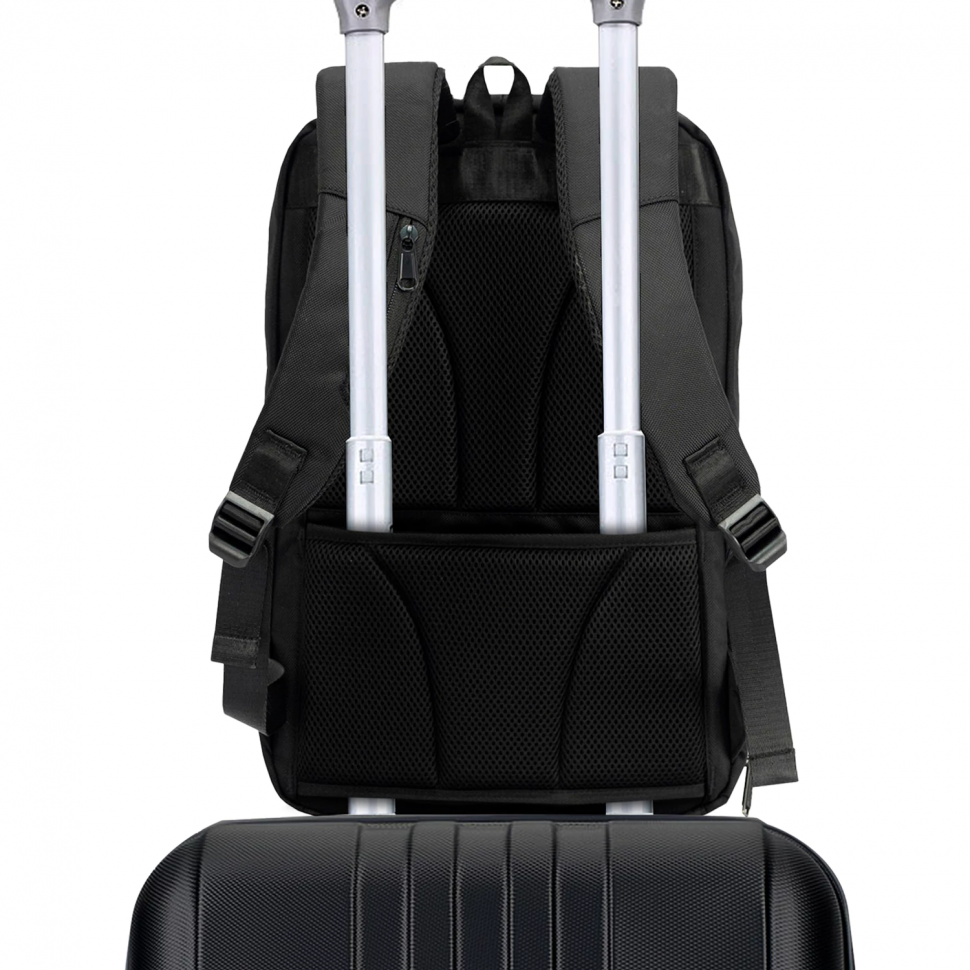 Рюкзак HEIKKI HIGH TECH с отделением для ноутбука, USB-порт, черный, размер 46 x 30 x 10 см, 272588