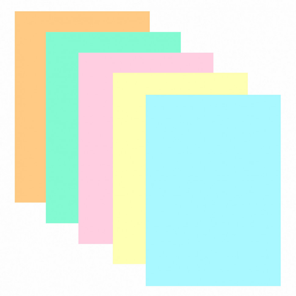 Бумага Staff/CREATIVE color А4, 80 г/м2, пачка 250 листов (5 цветов по 50 листов), цветная пастель